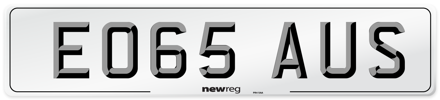 EO65 AUS Number Plate from New Reg